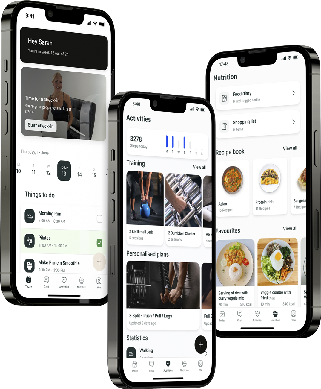 A mockup of the coaching app showcasing the features.